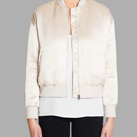 Frame Denim Satin Bomber Jacket - Picture 1 of 7
